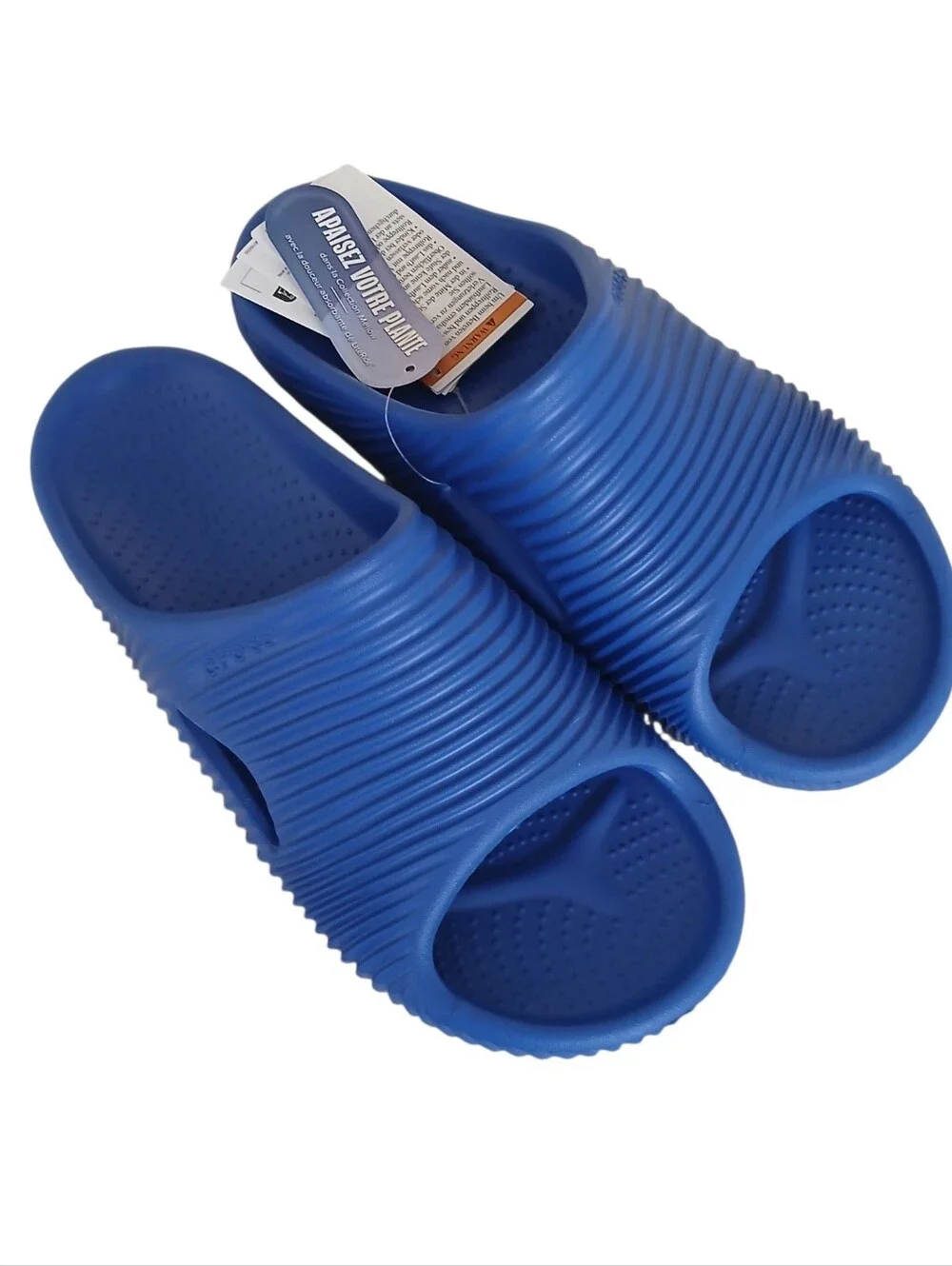 NEW CROCS Mellow Tide Recovery Slides Women's 10 Blue Relaxation Comfort